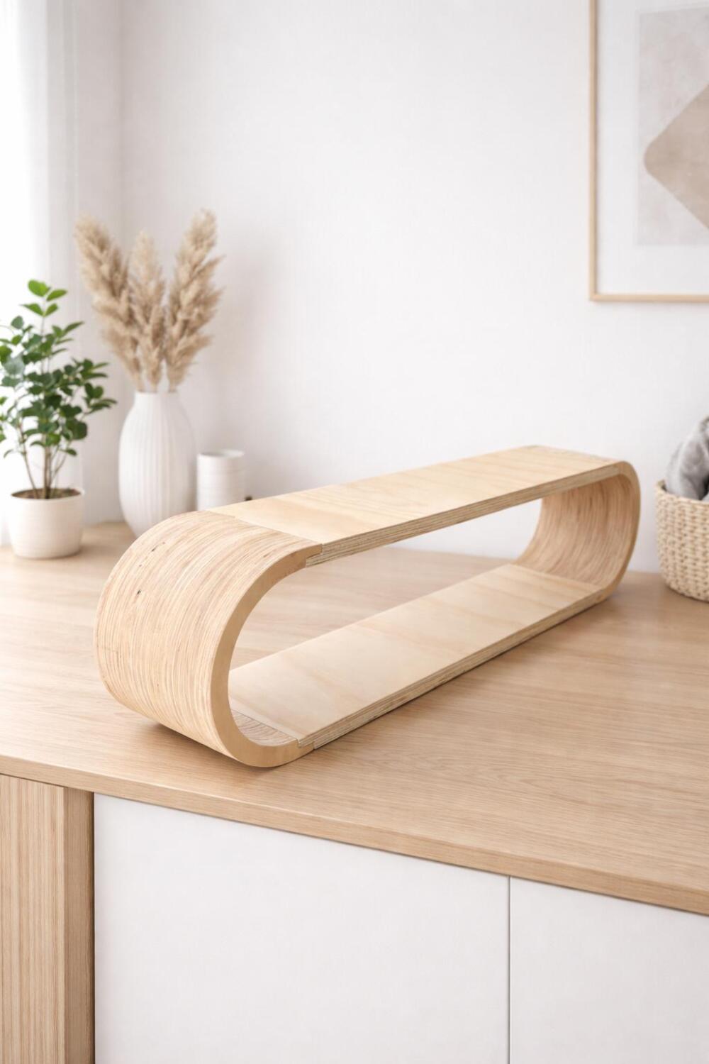 Repisa Flotante Oval de Madera