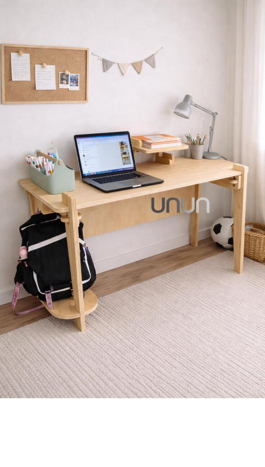 Escritorio Infantil Evolutivo de Madera | Diseño Montessori con Organizador Integrado