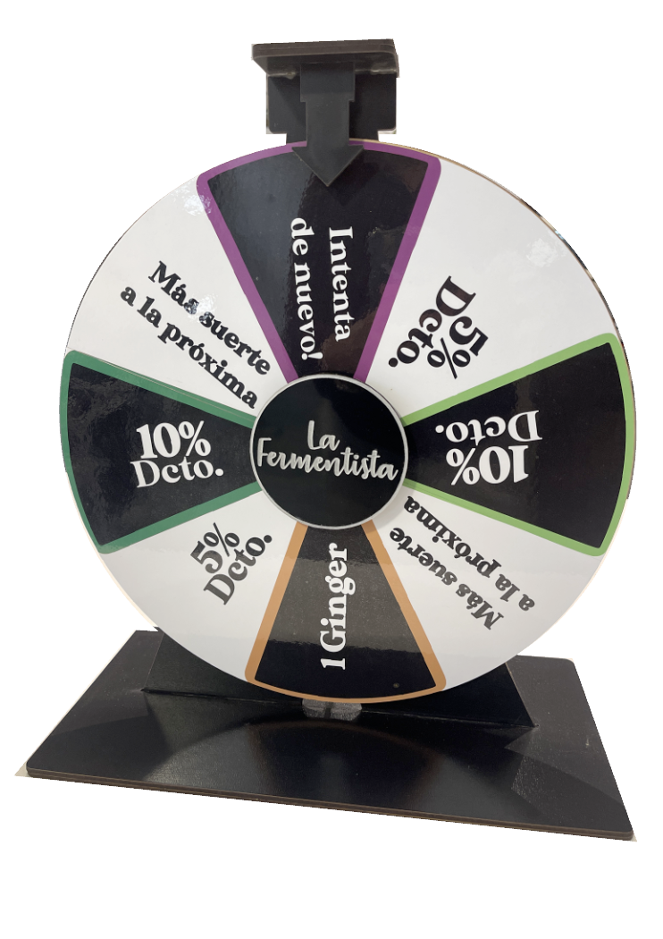 Ruleta Personalizada de Mesa en Madera BLANCO / NEGRO