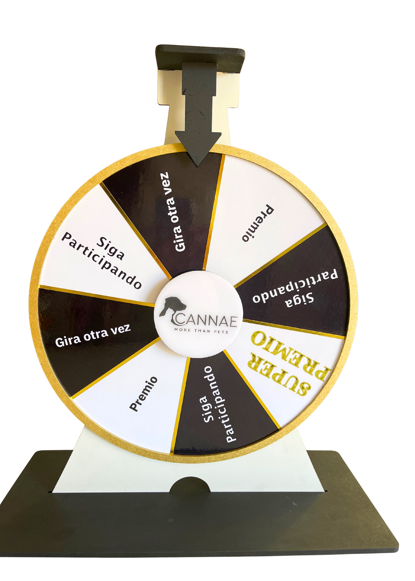 Ruleta Personalizada de Mesa en Madera BLANCO / NEGRO